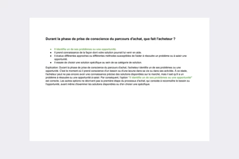 Réponses de Certification à la Vente Inbound HubSpot file demo preview